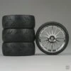 Duratrax 16-Spoke Chr Wheels W/ U-Groove Tires 2pr