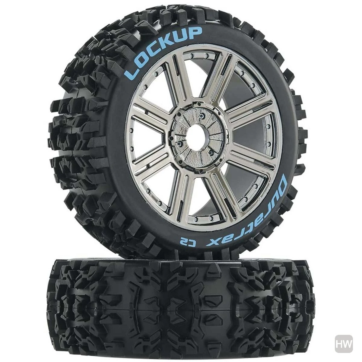 Duratrax Lockup 1/8 Buggy Tire C2 Mntd Spoke Blk Chrome 3 Duratrax Lockup 1/8 Buggy Tire C2 Mntd Spoke Blk Chrome